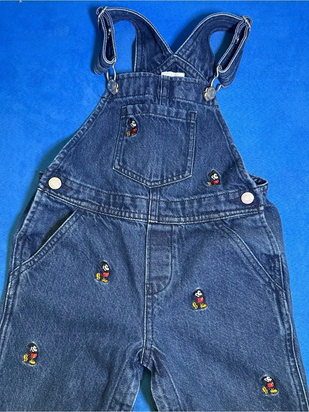 Gap x Disney mickey embroidered overalls
